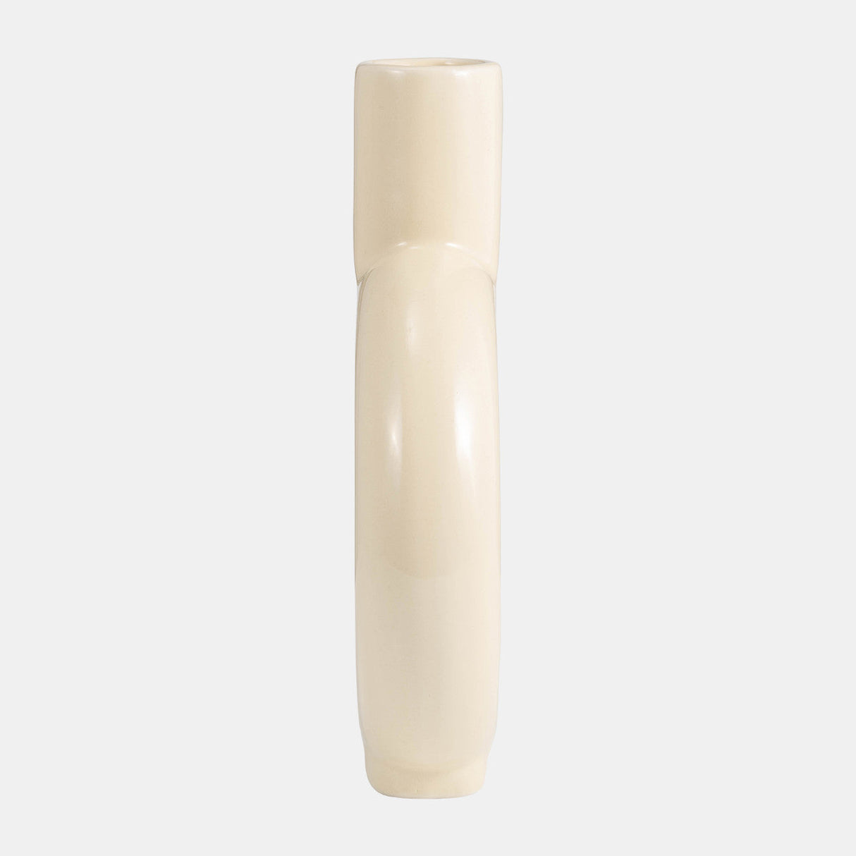 Cer, 9" Round Cut-out Vase, Cotton