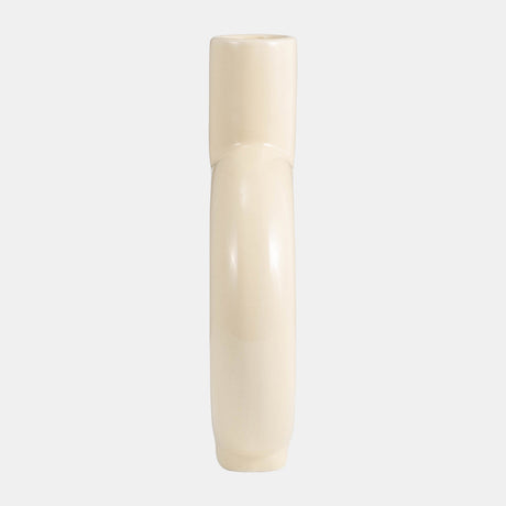 Cer, 9" Round Cut-out Vase, Cotton