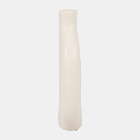 Cer, 9" Textured Cut-out Vase, Cotton