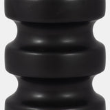 Cer, 9" Tiered Vase, Black