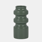 Cer, 9" Tiered Vase, Dark Sage