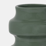 Cer, 9" Tiered Vase, Dark Sage