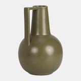 Cer,9",vase,olive