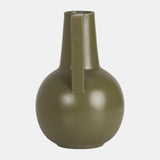 Cer,9",vase,olive