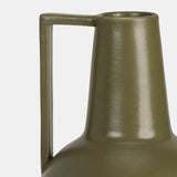 Cer,9",vase,olive