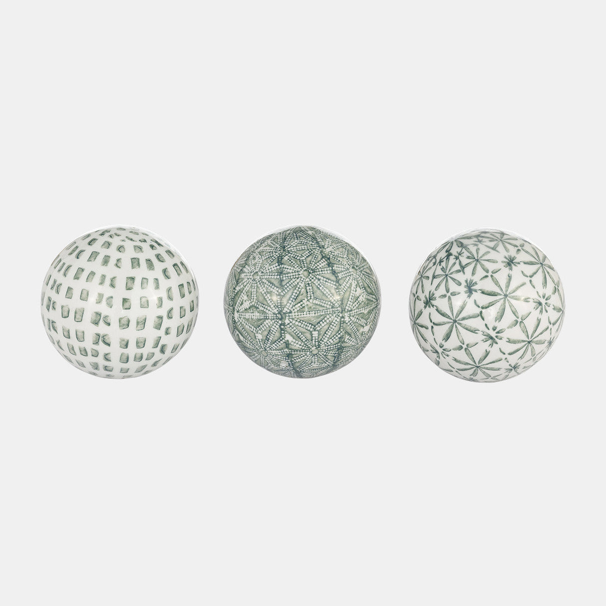 Cer, Boxed 4" 3/a Painted Orbs, Green