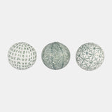 Cer, Boxed 4" 3/a Painted Orbs, Green