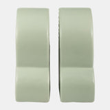 Cer, S/2 13x10" Arches Bookends, Cucumber