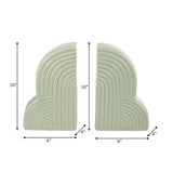 Cer, S/2 13x10" Arches Bookends, Cucumber