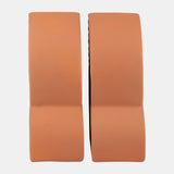 Cer, S/2 13x10" Arches Bookends, Terracotta