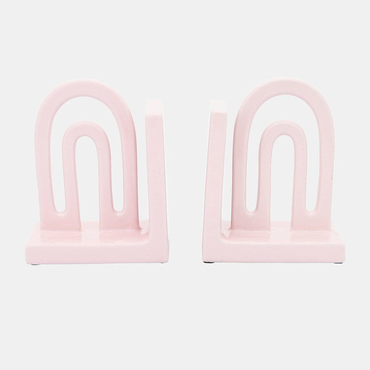 Cer,s/2 6" Arch Bookends, Blush