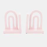 Cer,s/2 6" Arch Bookends, Blush