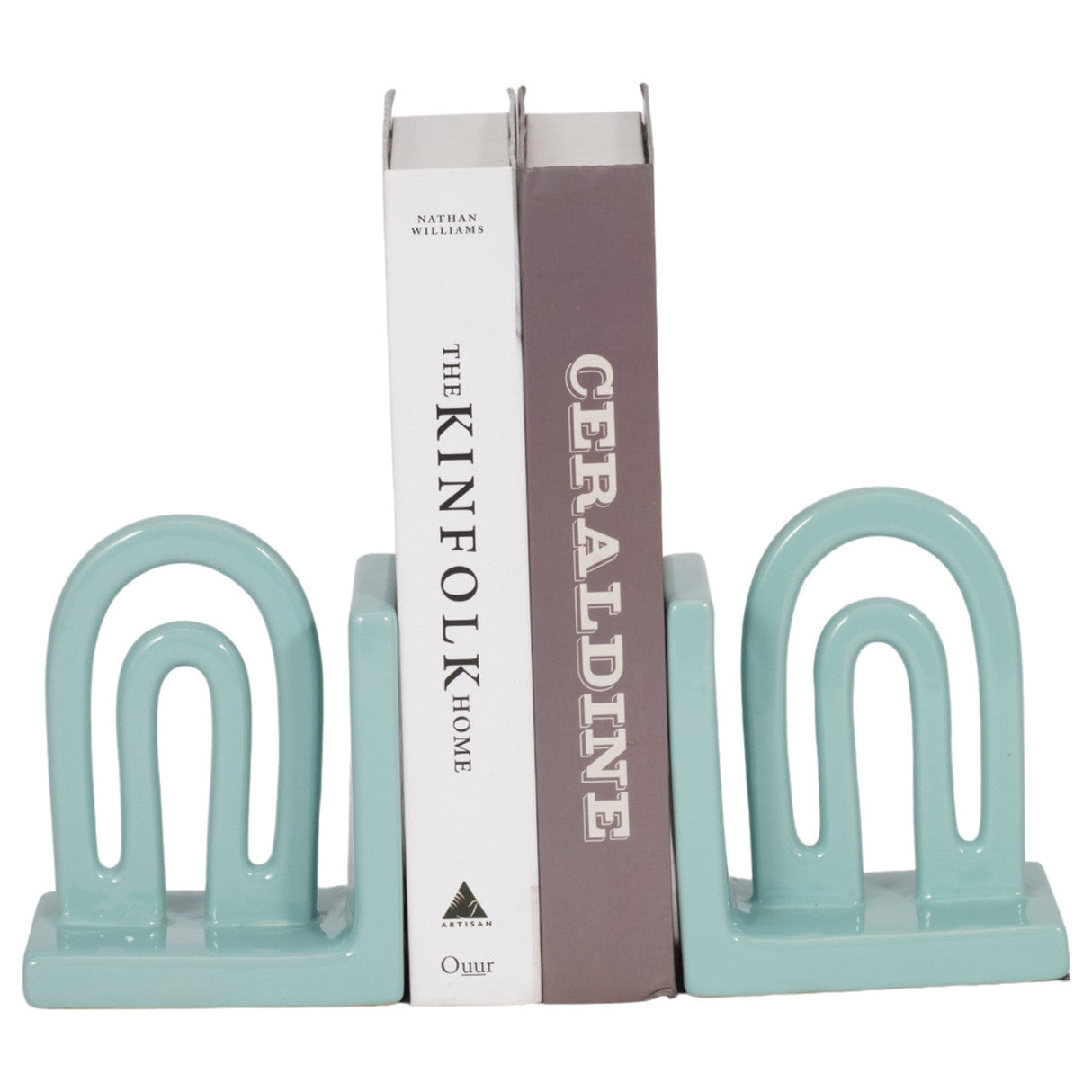 Cer,s/2 6" Arch Bookends, Mint