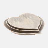 Cer, S/3 12/13/15" Scratched Heart Plates, Champgn