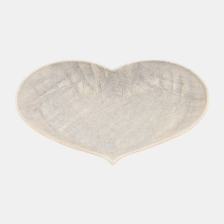 Cer, S/3 12/13/15" Scratched Heart Plates, Champgn