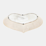 Cer, S/3 12/13/15" Scratched Heart Plates, Champgn