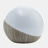 Cer, S/3 4/5/6", 2-tone Orbs, Cream/white