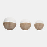 Cer, S/3 4/5/6", 2-tone Orbs, Cream/white