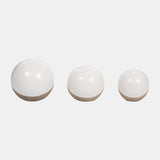 Cer, S/3 4/5/6", 2-tone Orbs, Cream/white