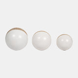 Cer, S/3 4/5/6", 2-tone Orbs, Cream/white