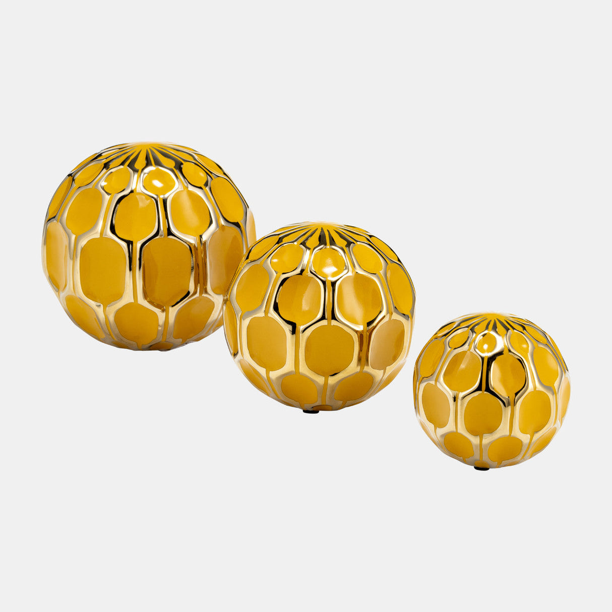 Cer S/3 4/5/6" Orbs, Honey/gold