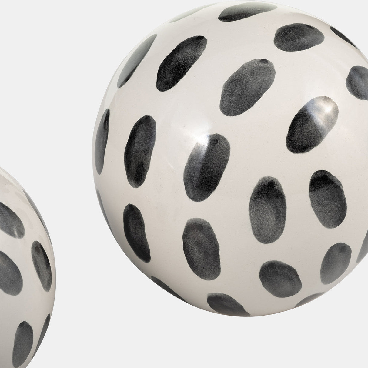 Cer, S/3 4/5/6" Spotted Orbs, Blk/wht