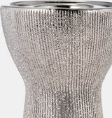 Ceramic 12" Bead Candle Holder,silver