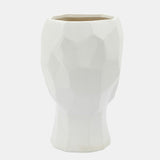 Ceramic, 12" Face Vase, White