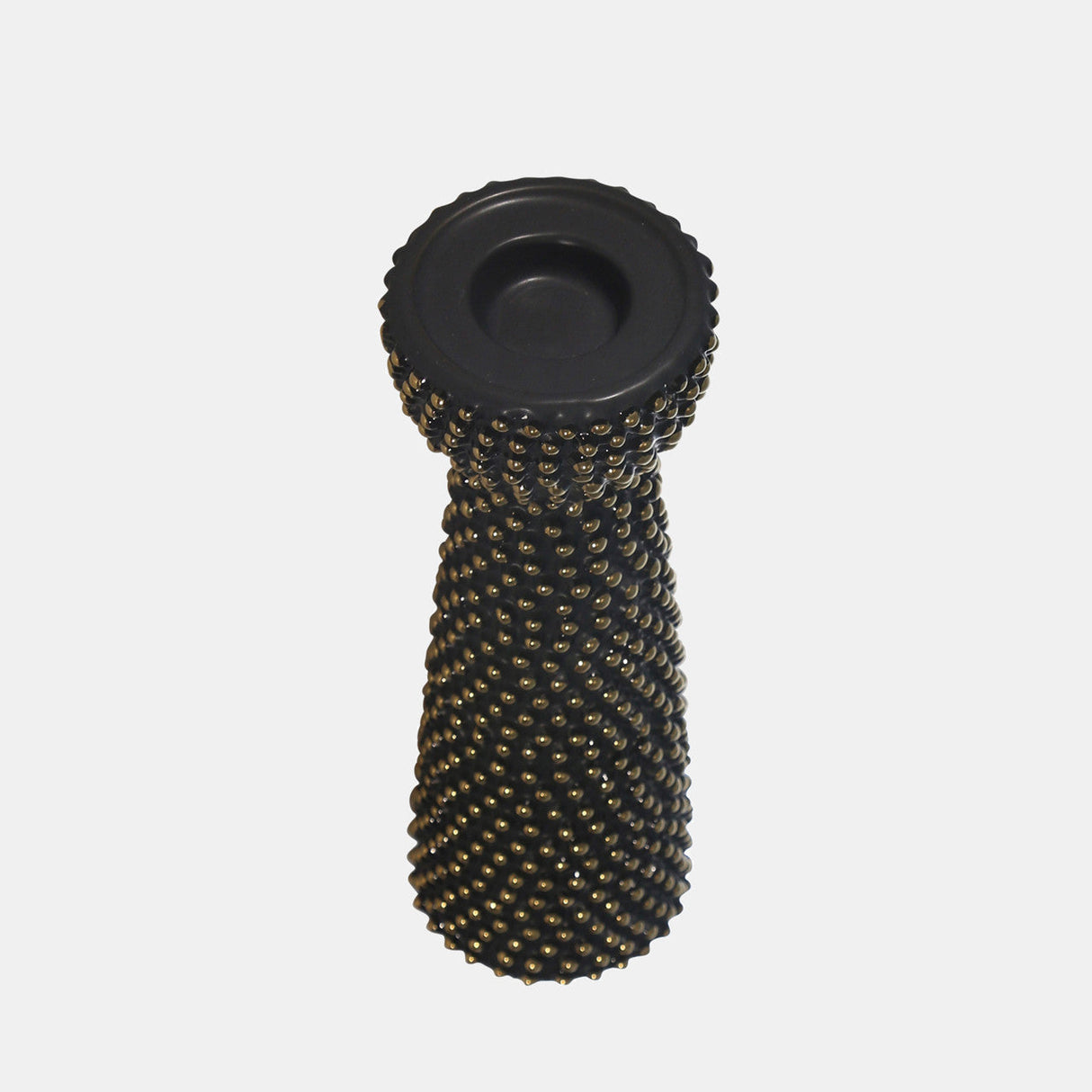 Ceramic 12" Spike Candle Holder Black/gold