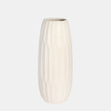 Ceramic 14" Vase , White