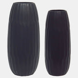 Ceramic 16" Vase , Black