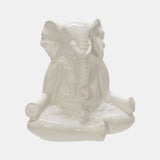 Ceramic 7" Yoga Elephant, White