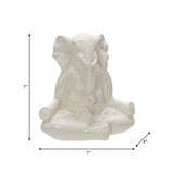 Ceramic 7" Yoga Elephant, White