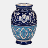 Ceramic, 9" 2-tone Talavera Vase, Yellow/white