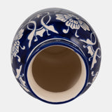 Ceramic, 9" 2-tone Talavera Vase, Yellow/white