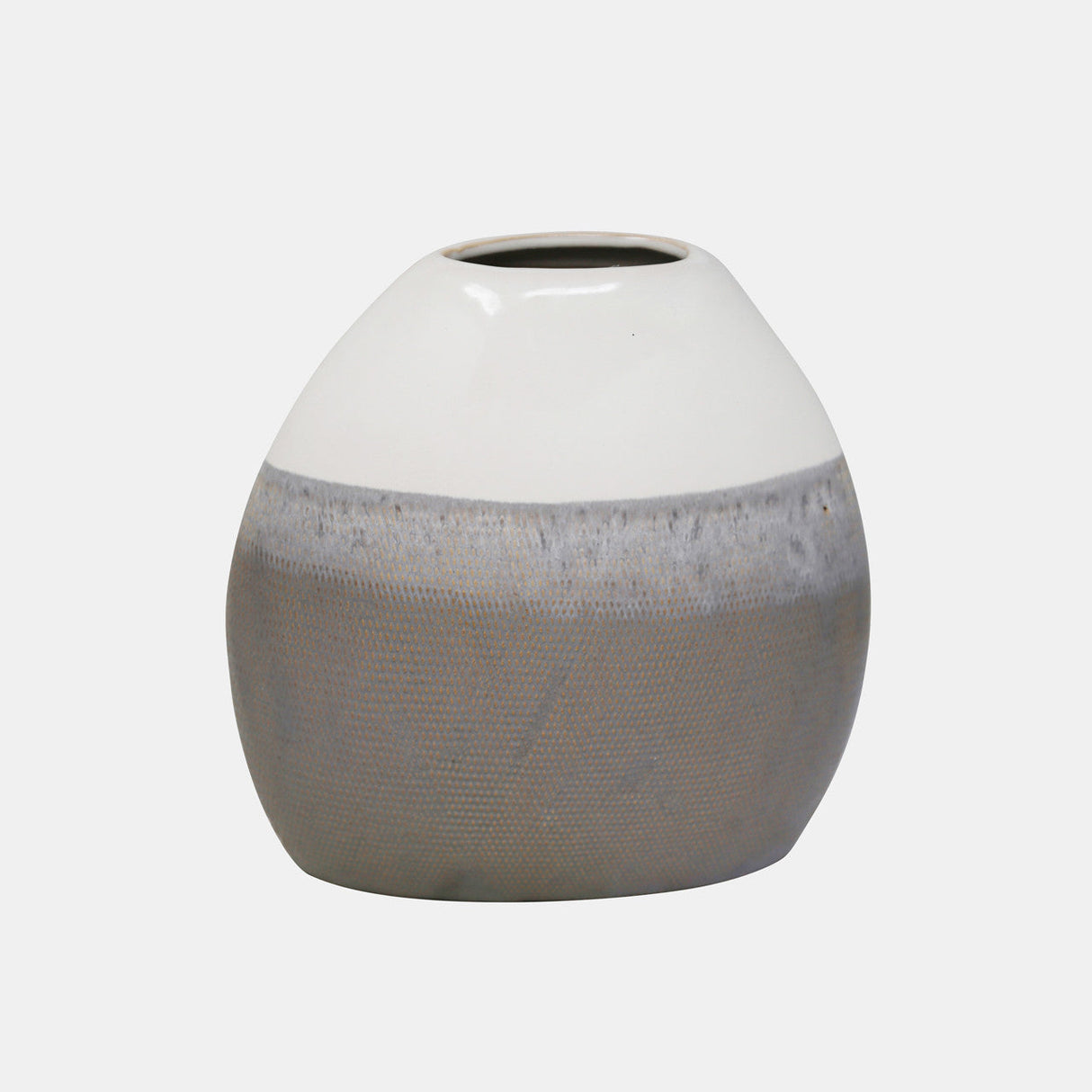 Ceramic 9" Vase, Multi Gray