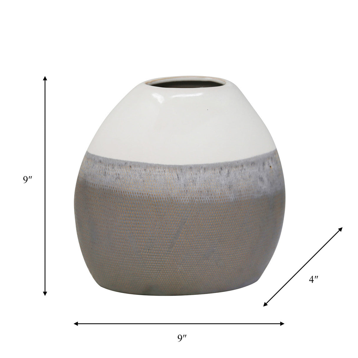 Ceramic 9" Vase, Multi Gray