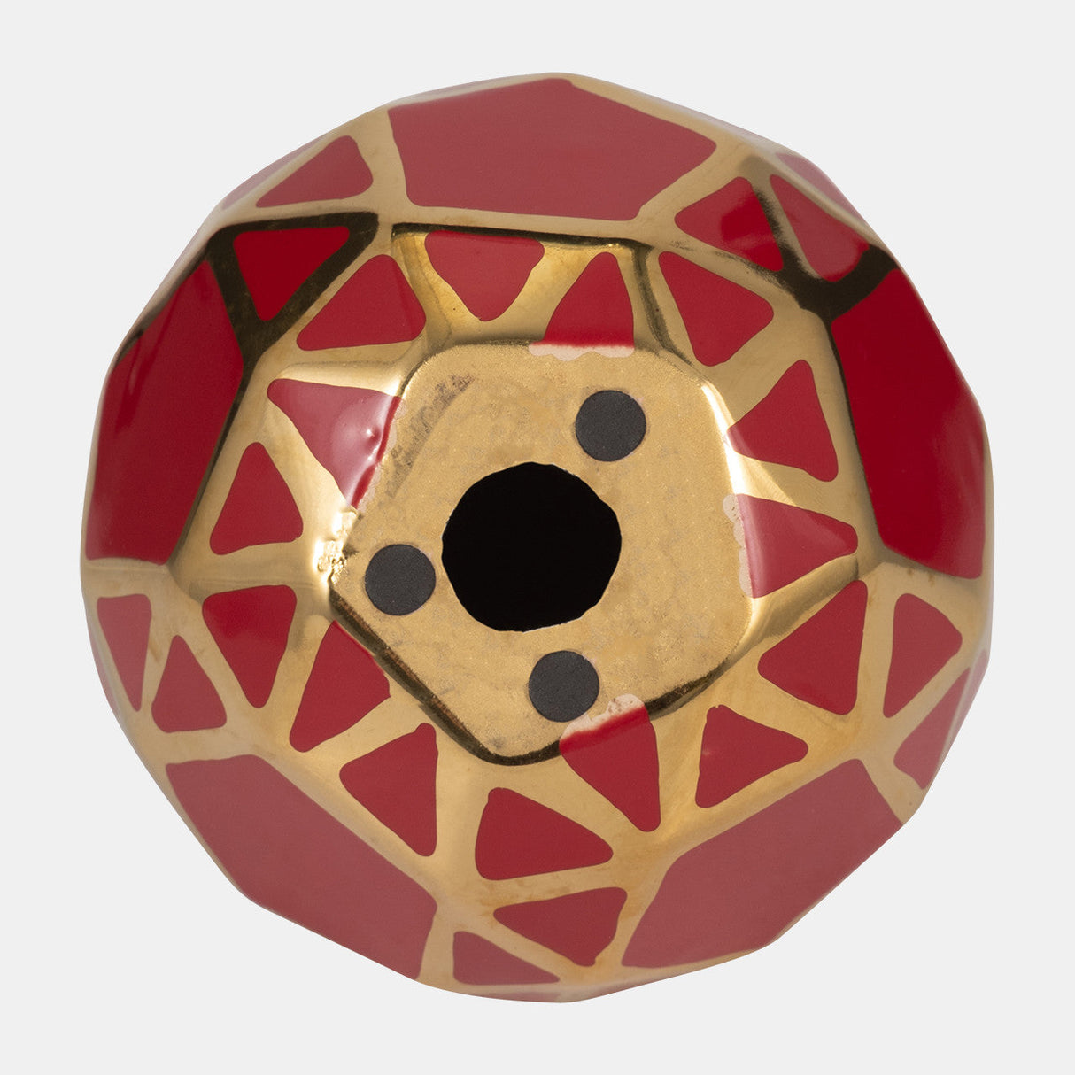 Ceramic Orb 6" Red/gold