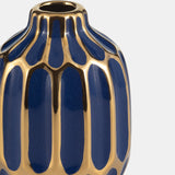 Ceramic Vase, 5"h, S/2, Navy/red