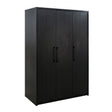 Cerda Black 3-door Bedroom Wardrobe Storage Cabinet Armoire by Coaster at Eve Furniture