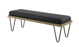Chad Dark Blue Upholstered Bench with Hairpin Legs by Coaster at Eve Furniture