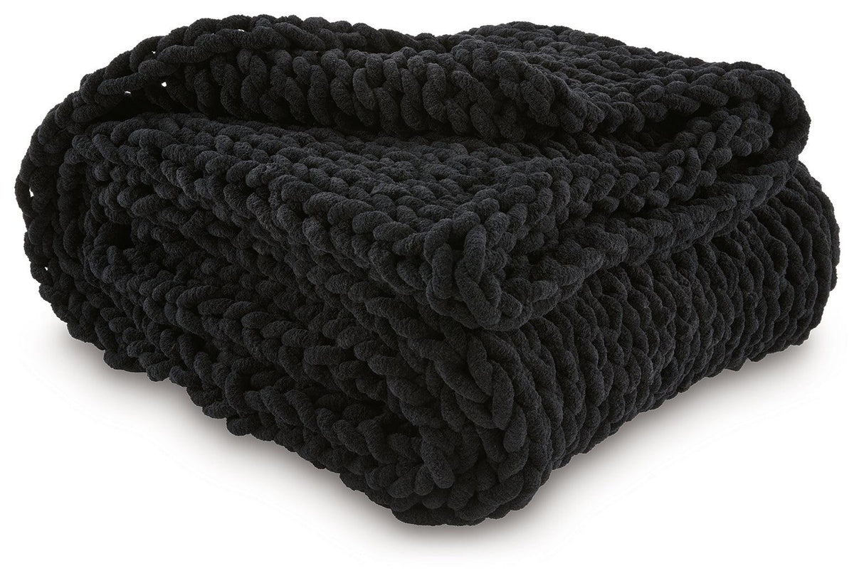 Chaddon Black Throw by Ashley at Eve Furniture