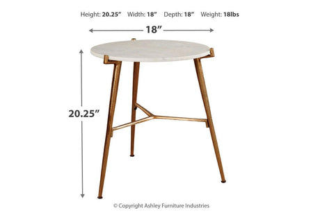Chadton White/Gold Finish Accent Table by Ashley at Eve Furniture