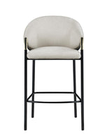 Chadwick Beige and Glossy Black Sloped Arm Bar Stools, Set of 2 by Coaster at Eve Furniture