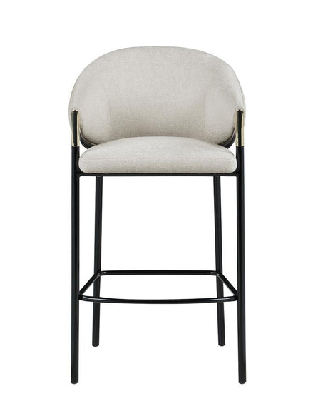 Chadwick Beige and Glossy Black Sloped Arm Bar Stools, Set of 2 by Coaster at Eve Furniture