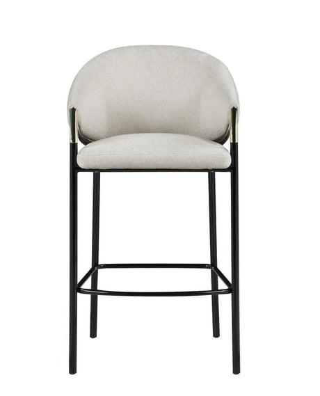 Chadwick Beige and Glossy Black Sloped Arm Bar Stools, Set of 2 by Coaster at Eve Furniture