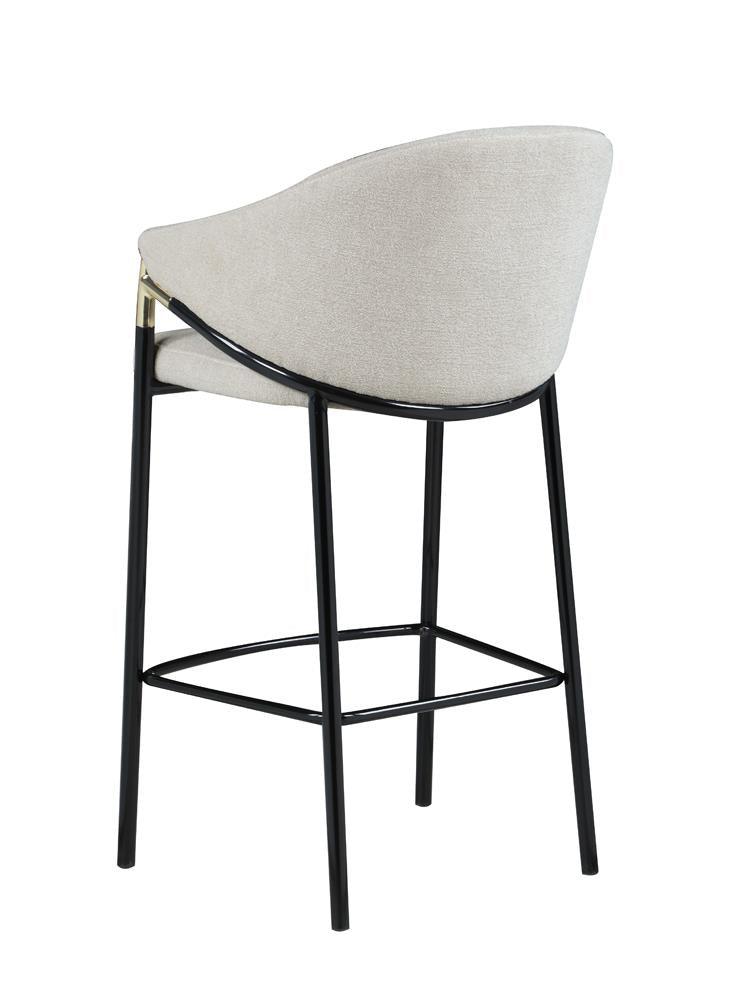 Chadwick Beige and Glossy Black Sloped Arm Bar Stools, Set of 2 by Coaster at Eve Furniture