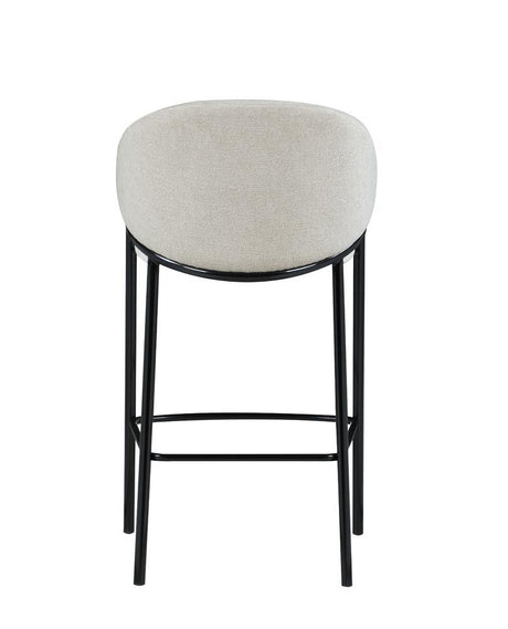 Chadwick Beige and Glossy Black Sloped Arm Bar Stools, Set of 2 by Coaster at Eve Furniture