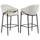 Chadwick Beige and Glossy Black Sloped Arm Bar Stools, Set of 2 by Coaster at Eve Furniture