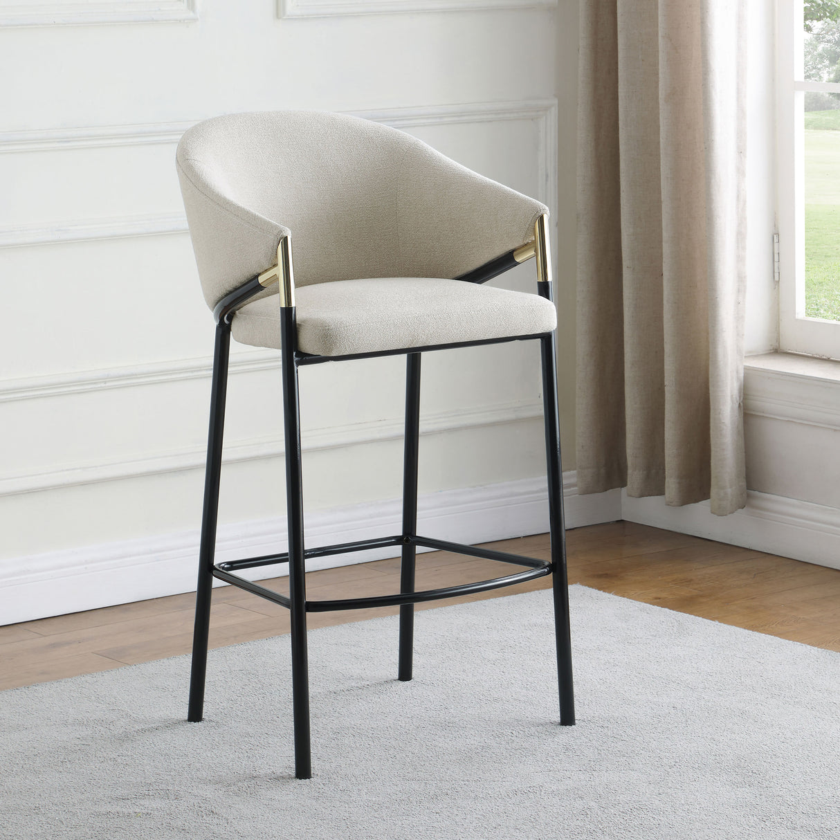 Chadwick Beige Fabric Upholstered Bar Chair (Set of 2)